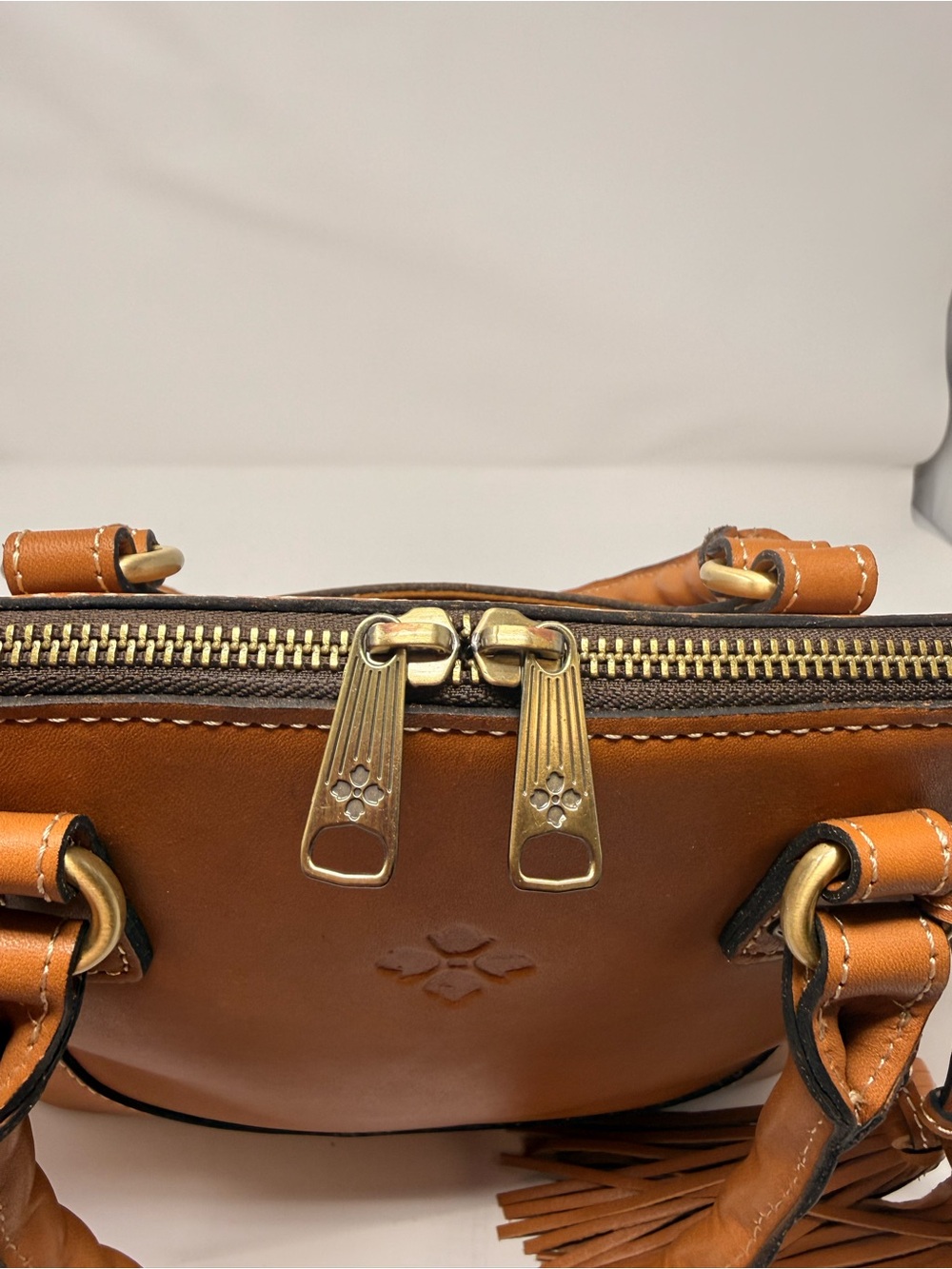 Patricia Nash Caramel Dome Satchel with Tassel - Picture 10 of 13